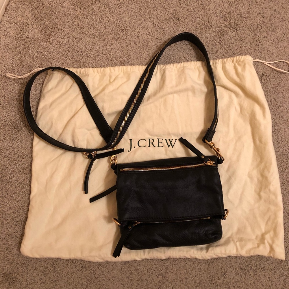 J. Crew Black Leather Crossbody